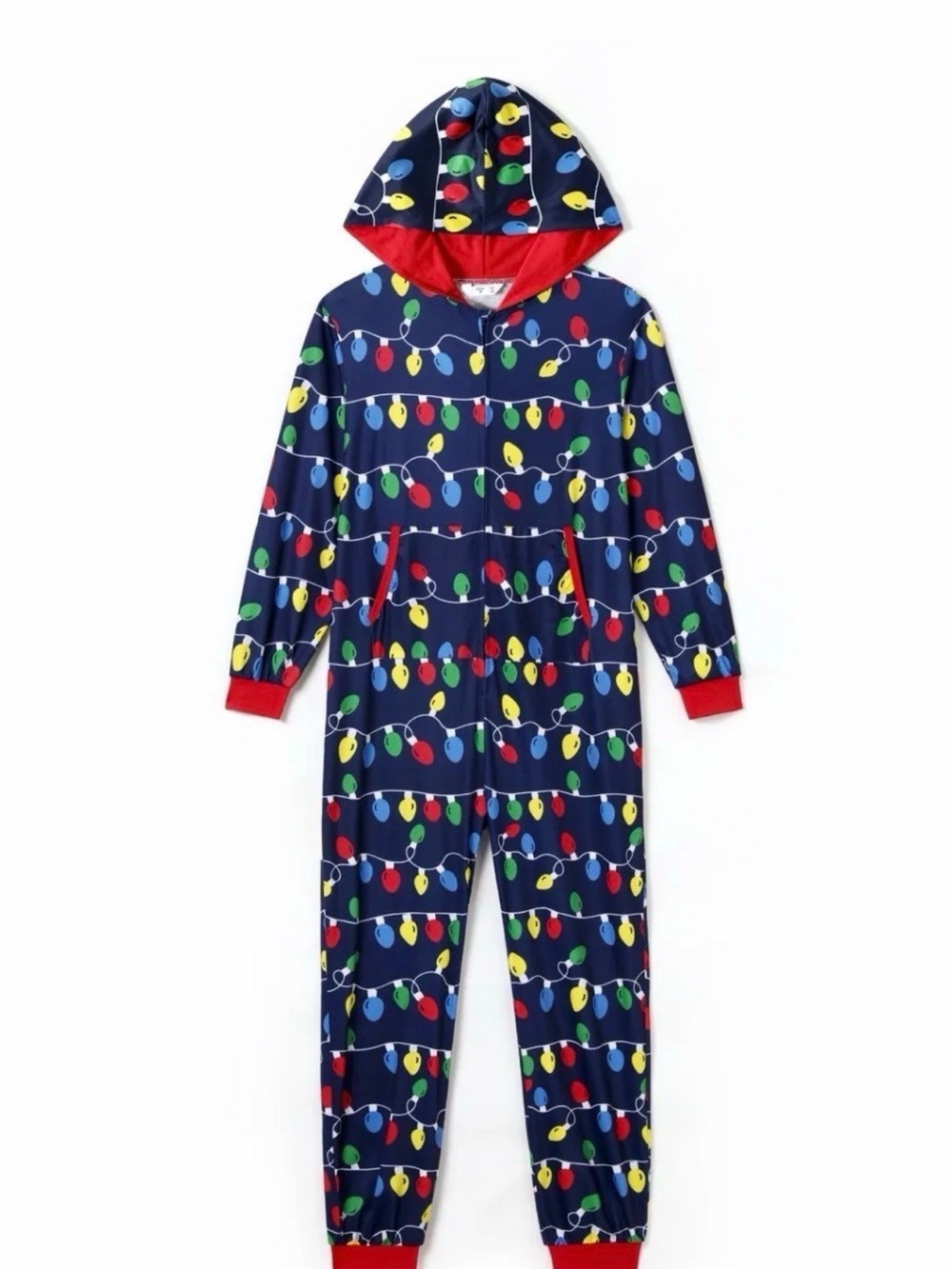 PatPat Christmas Lights Hooded Onesie Pajamas – Women’s Small – New With Tags